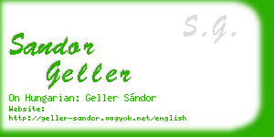 sandor geller business card